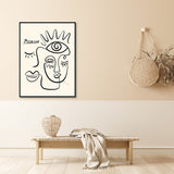 NNEDSZ Wall Art 60cmx90cm Line Art By Pablo Black Frame Canvas