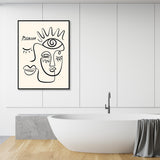 NNEDSZ Wall Art 80cmx120cm Line Art By Pablo Black Frame Canvas