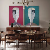 NNEDSZ Wall Art 60cmx90cm Abstract Man And Woman 2 Sets Gold Frame Canvas