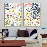 NNEDSZ Wall Art 80cmx120cm Flower Composition 2 Sets Gold Frame Canvas