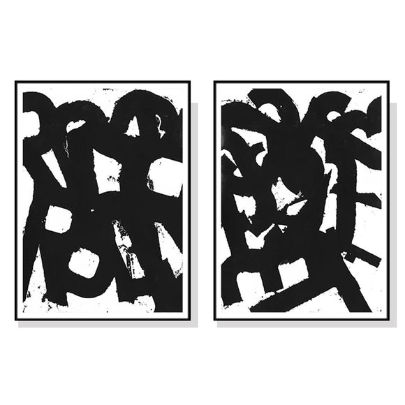 NNEDSZ Wall Art 60cmx90cm Rock N Roll 2 Sets Black Frame Canvas