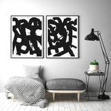 NNEDSZ Wall Art 70cmx100cm Rock N Roll 2 Sets Black Frame Canvas