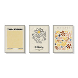 NNEDSZ Wall Art 60cmx90cm Matisse, Keith Haring, Yayoi Kusama 3 Sets Black Frame Canvas
