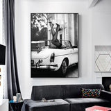 NNEDSZ Wall Art 50cmx70cm High Heels in Classic Car Black Frame Canvas