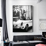 NNEDSZ Wall Art 60cmx90cm High Heels in Classic Car Black Frame Canvas