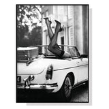 NNEDSZ Wall Art 80cmx120cm High Heels in Classic Car Black Frame Canvas