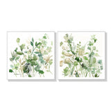 NNEDSZ Wall Art 50cmx50cm Sage Garden By Carol Robinson 2 Sets White Frame Canvas