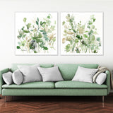 NNEDSZ Wall Art 70cmx70cm Sage Garden By Carol Robinson 2 Sets White Frame Canvas