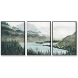 NNEDSZ Wall Art 70cmx100cm  Landscape 3 Sets Black Frame Canvas