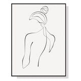 NNEDSZ Wall Art 90cmx135cm Woman Back Line Art Black Frame Canvas