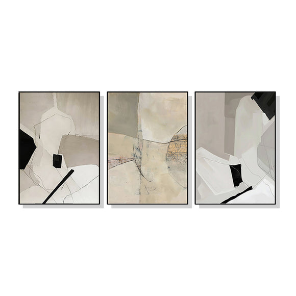 NNEDSZ Wall Art 60cmx90cm Modern Abstract 3 Sets Black Frame Canvas