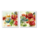 NNEDSZ Wall Art 90cmx90cm Rosewater Garden By Carol Robinson 2 Sets White Frame Canvas