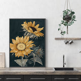 NNEDSZ Wall Art 90cmx135cm Sunflowers Black Frame Canvas