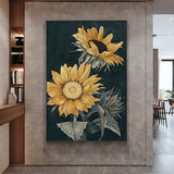 NNEDSZ Wall Art 90cmx135cm Sunflowers Black Frame Canvas