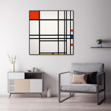 NNEDSZ Wall Art 90cmx90cm Abstract Art By Piet Mondrian Black Frame Canvas