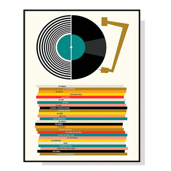NNEDSZ Wall Art 70cmx100cm Music Black Frame Canvas