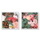 NNEDSZ Wall Art 80cmx80cm Eucalyptus Bouquet 2 Sets White Frame Canvas