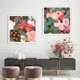 NNEDSZ Wall Art 50cmx50cm Eucalyptus Bouquet 2 Sets White Frame Canvas