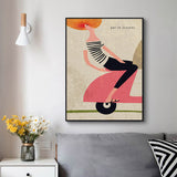 NNEDSZ Wall Art 70cmx100cm Scooter Black Frame Canvas