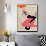 NNEDSZ Wall Art 80cmx120cm Scooter Black Frame Canvas