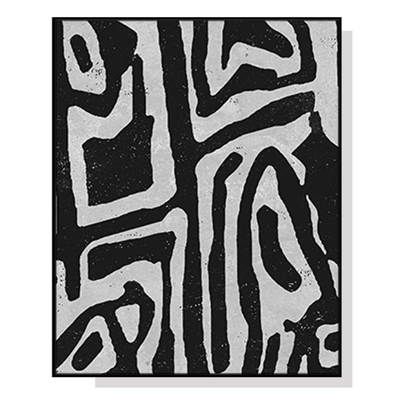 NNEDSZ Wall Art 60cmx90cm Abstract Black Artwork Black Frame Canvas