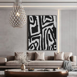NNEDSZ Wall Art 70cmx100cm Abstract Black Artwork Black Frame Canvas