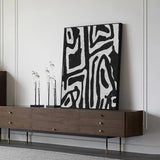 NNEDSZ Wall Art 70cmx100cm Abstract Black Artwork Black Frame Canvas