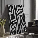 NNEDSZ Wall Art 80cmx120cm Abstract Black Artwork Black Frame Canvas
