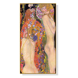 NNEDSZ Wall Art 60cmx120cm Water Serpents By Gustav Klimt Gold Frame Canvas