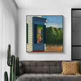 NNEDSZ Wall Art 80cmx80cm Cape Cod Morning By Edward Hopper Black Frame Canvas