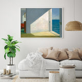 NNEDSZ Wall Art 70cmx100cm Room By The Sea By Edward Hopper White Frame Canvas