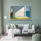 NNEDSZ Wall Art 80cmx120cm Room By The Sea By Edward Hopper White Frame Canvas