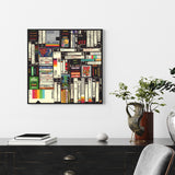 NNEDSZ Wall Art 80cmx80cm Book Black Frame Canvas