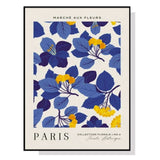 NNEDSZ Wall Art 100cmx150cm Paris Flower Market Black Frame Canvas