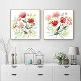 NNEDSZ Wall Art 90cmx90cm Florals 2 Sets Gold Frame Canvas