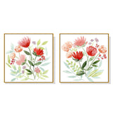 NNEDSZ Wall Art 100cmx100cm Florals 2 Sets Gold Frame Canvas