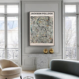 NNEDSZ Wall Art 40cmx60cm Jackson Pollock Exhibition III Black Frame Canvas