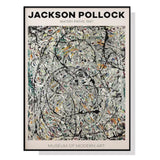 NNEDSZ Wall Art 90cmx135cm Jackson Pollock Exhibition III Black Frame Canvas