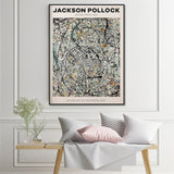 NNEDSZ Wall Art 90cmx135cm Jackson Pollock Exhibition III Black Frame Canvas