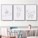 NNEDSZ Wall Art 80cmx120cm Couples 3 Sets Black Frame Canvas
