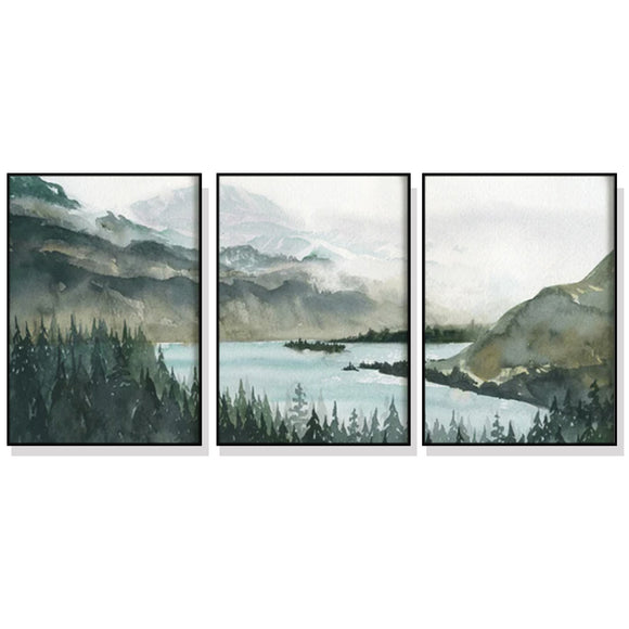 NNEDSZ Wall Art 70cmx100cm Landscape 3 Sets Black Frame Canvas