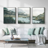 NNEDSZ Wall Art 80cmx120cm Landscape 3 Sets Black Frame Canvas