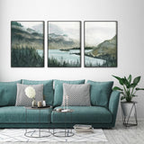 NNEDSZ Wall Art 80cmx120cm Landscape 3 Sets Black Frame Canvas