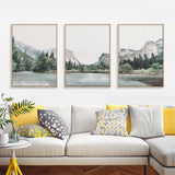 NNEDSZ Wall Art 80cmx120cm Yosemite Valley National Park 3 Sets Wood Frame Canvas