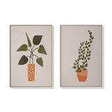 NNEDSZ Wall Art 80cmx120cm Boho Botanical Art 2 Sets Gold Frame Canvas
