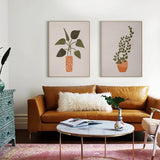 NNEDSZ Wall Art 80cmx120cm Boho Botanical Art 2 Sets Gold Frame Canvas
