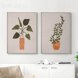 NNEDSZ Wall Art 80cmx120cm Boho Botanical Art 2 Sets Gold Frame Canvas