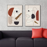 NNEDSZ Wall Art 90cmx135cm Abstract Line Art By 3 Sets Black Frame Canvas