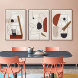 NNEDSZ Wall Art 100cmx150cm Abstract Line Art By 3 Sets Black Frame Canvas