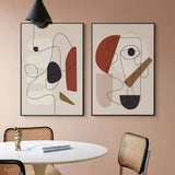 NNEDSZ Wall Art 100cmx150cm Abstract Line Art By 3 Sets Black Frame Canvas